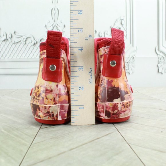 Hunter x Target Kid's Red Printed Chelsea Rubber Rain Boots Size 9 - Picture 7 of 9
